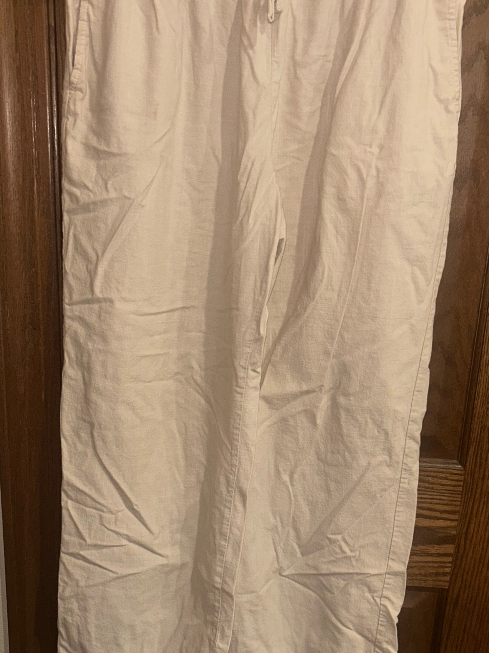 Women’s Casual Drawstring Pants in Off-White